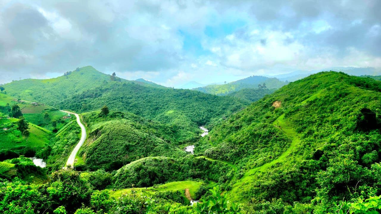 Kenyan landscape with mountains and greenery